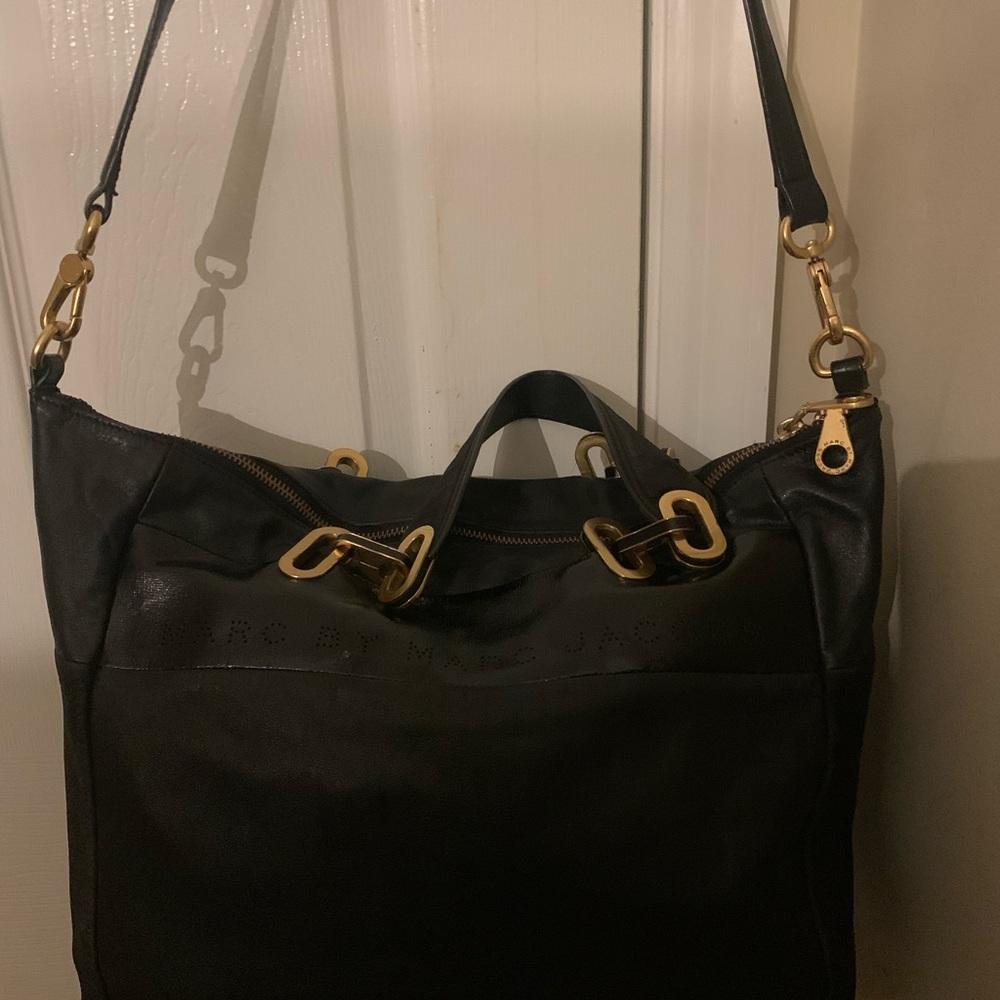 Marc Jacobs Black Tote with Gold Accents - Picture 3 of 16